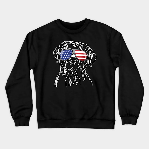 Cane Corso Italiano American Flag sunglasses patriotic dog Crewneck Sweatshirt by wilsigns